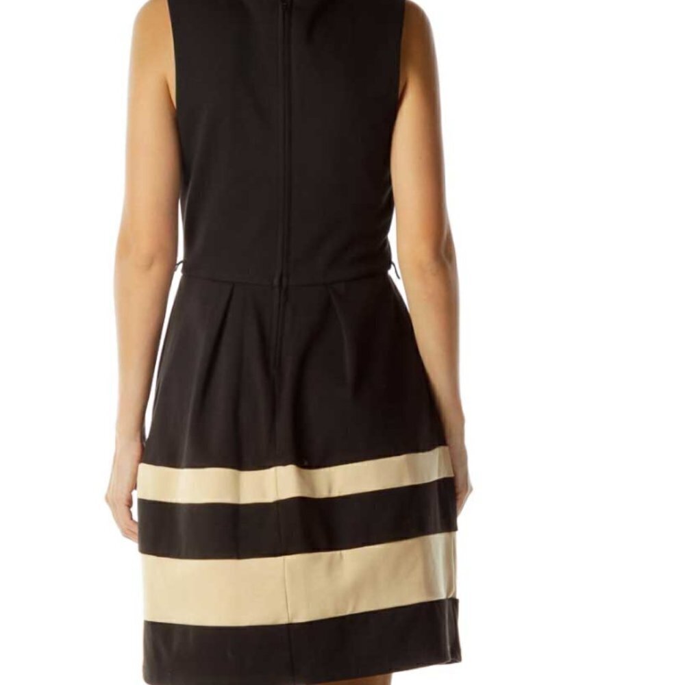 BCX Black/Beige Sleeveless Dress - Picture 3 of 3